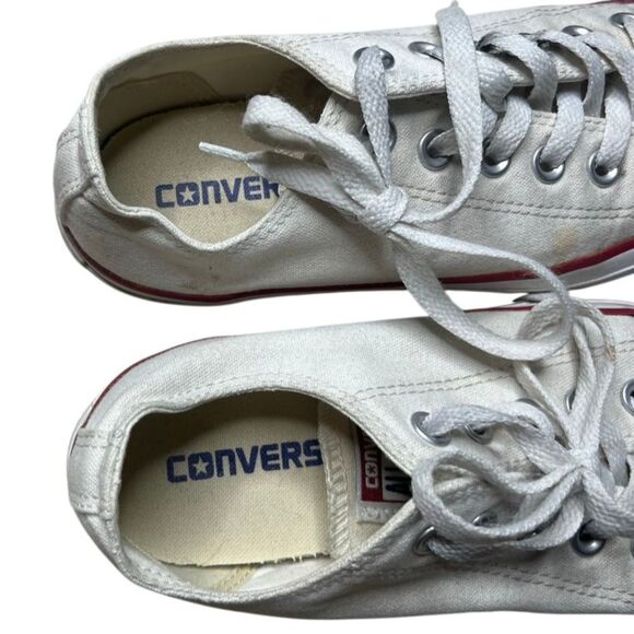 Converse White Canvas Low top Sneakers Size 7 - Picture 4 of 10